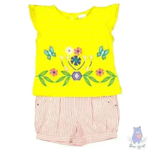 Kids Floral Print Top & Shorts Set - KawaiWorld