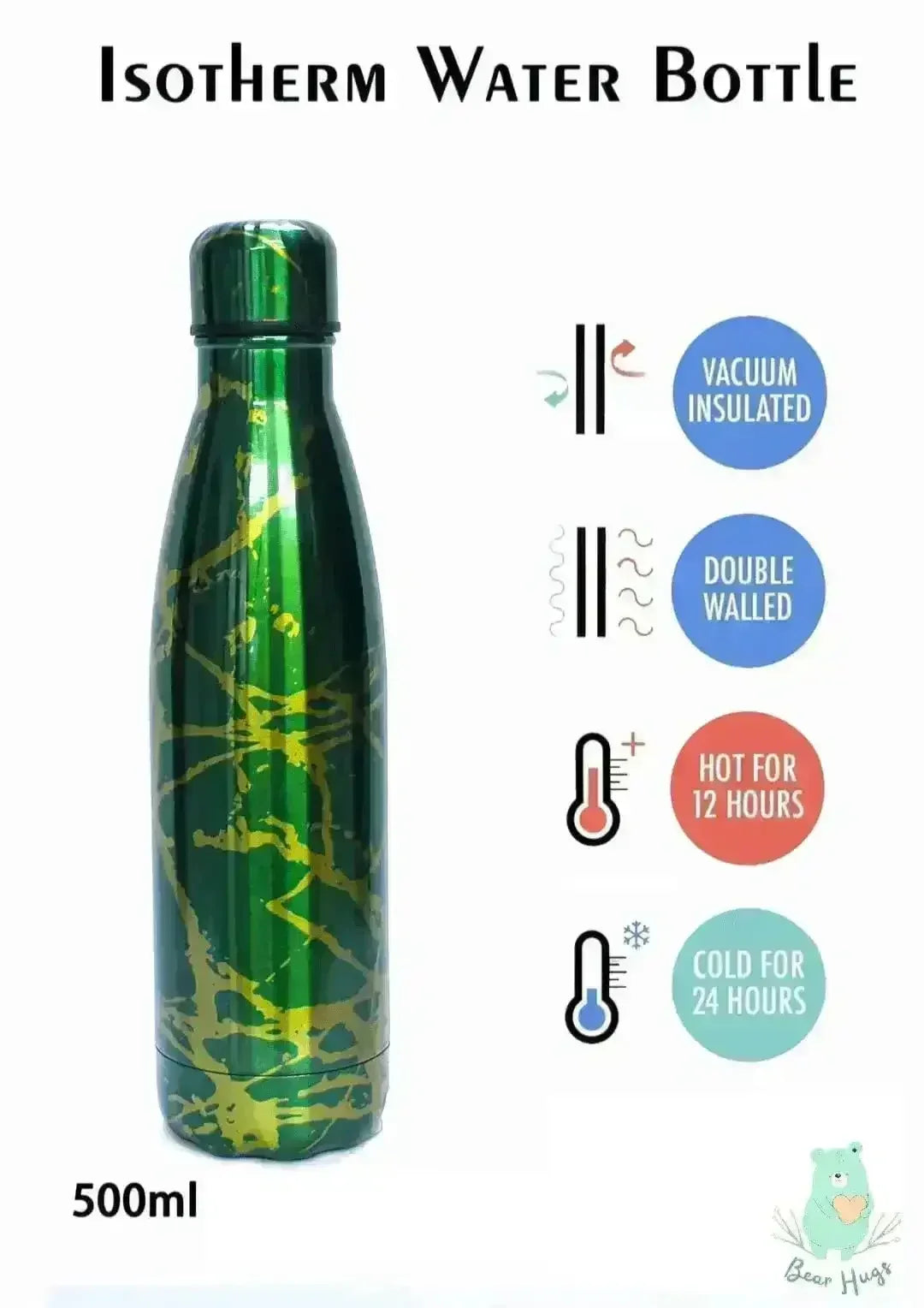 Marble Cola Metal Water Bottle (500 ml) - Bear Hugs