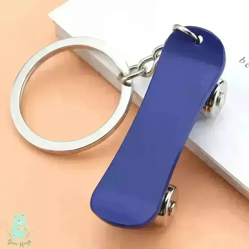 Rolling Radness Revolving Skateboard Keychain - KawaiWorld