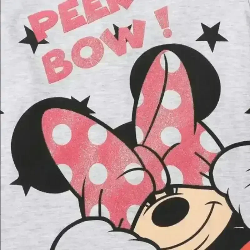 Minnie Mouse Print Crew-Neck T-shirt - KawaiWorld