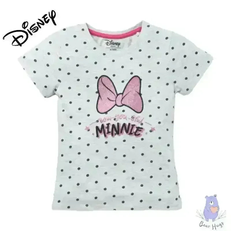 Minnie Mouse Print Round-Neck T-shirt - KawaiWorld