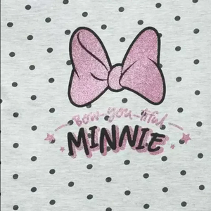 Minnie Mouse Print Round-Neck T-shirt - KawaiWorld