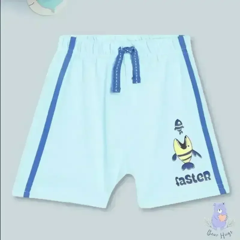 PINK N BLUE Graphic Print Shorts with Drawstring Waist - KawaiWorld