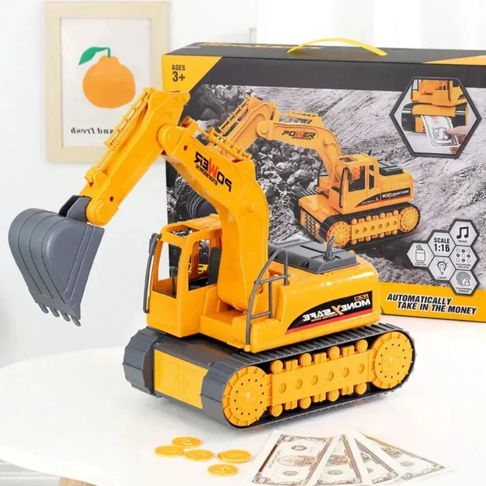 Playful Excavator Piggy Bank - KawaiWorld