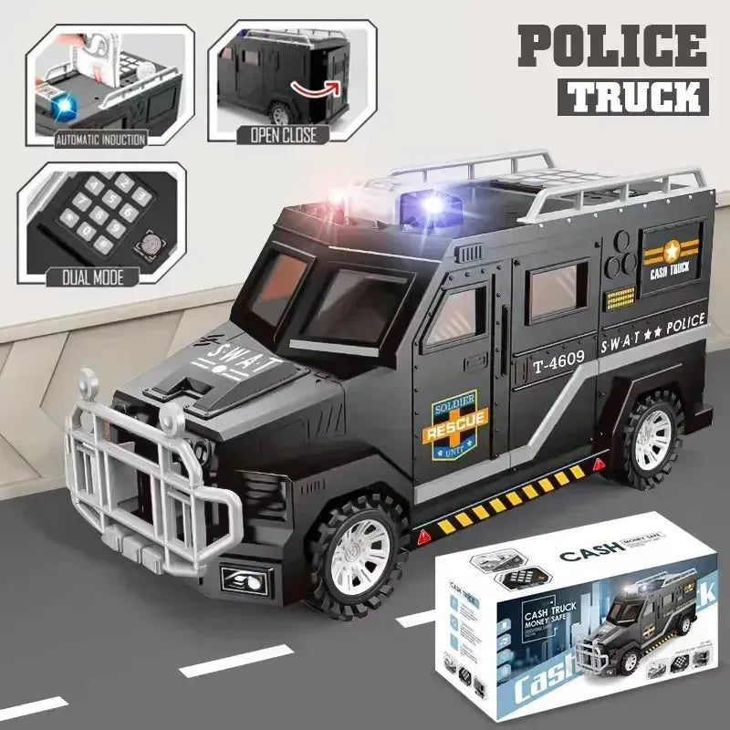 Playful Police Truck Piggy Bank - KawaiWorld