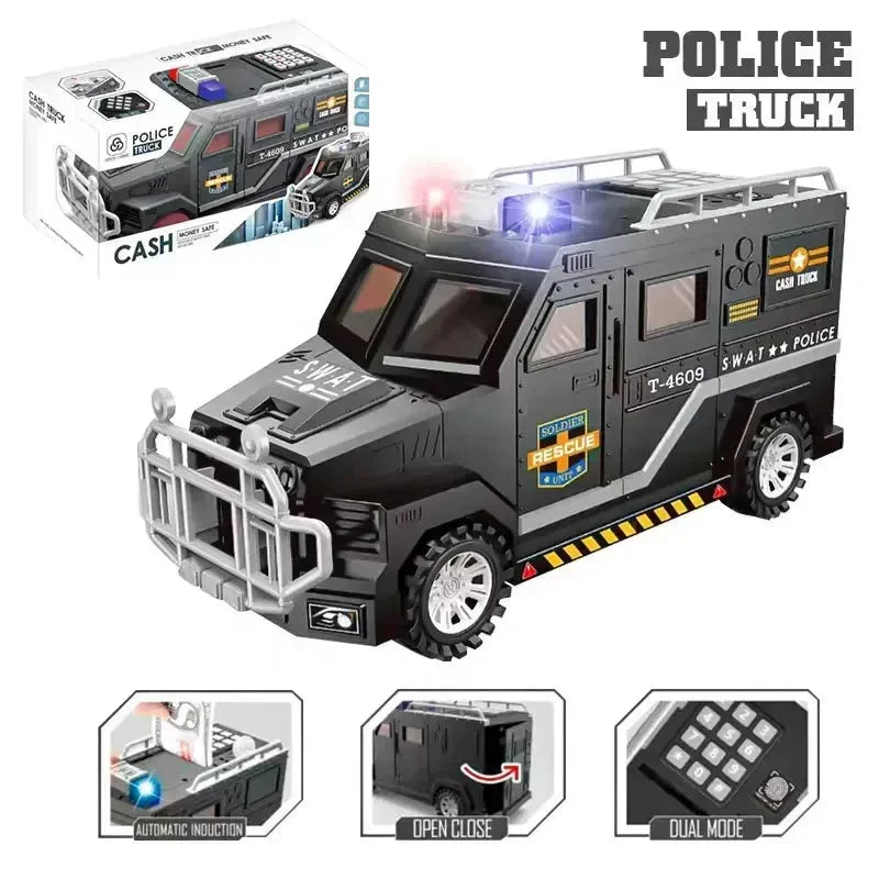 Playful Police Truck Piggy Bank - KawaiWorld