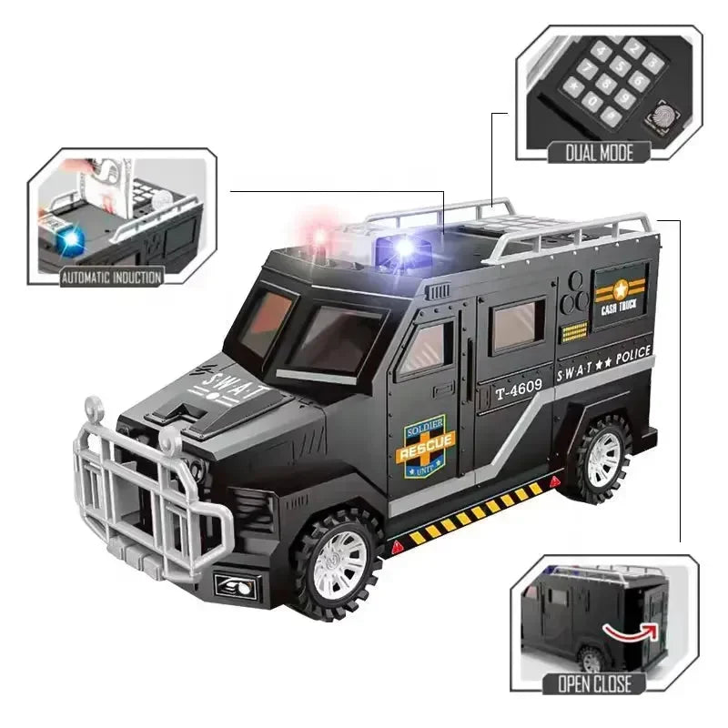 Playful Police Truck Piggy Bank - KawaiWorld