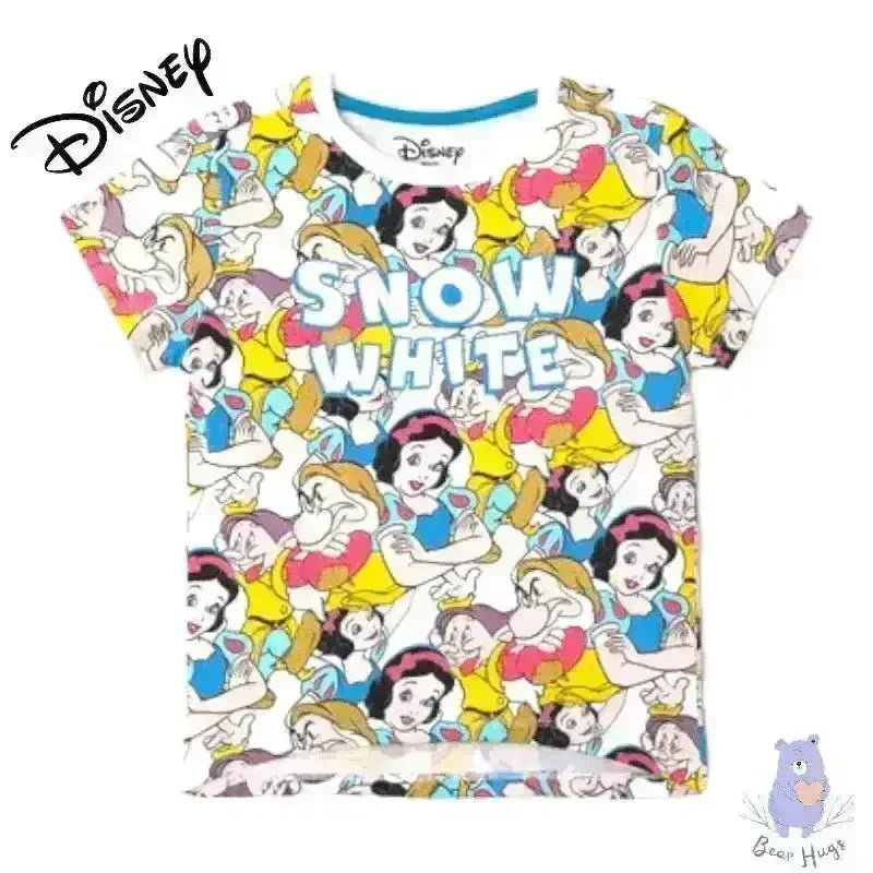 Snow White Print Round-Neck T-shirt - KawaiWorld
