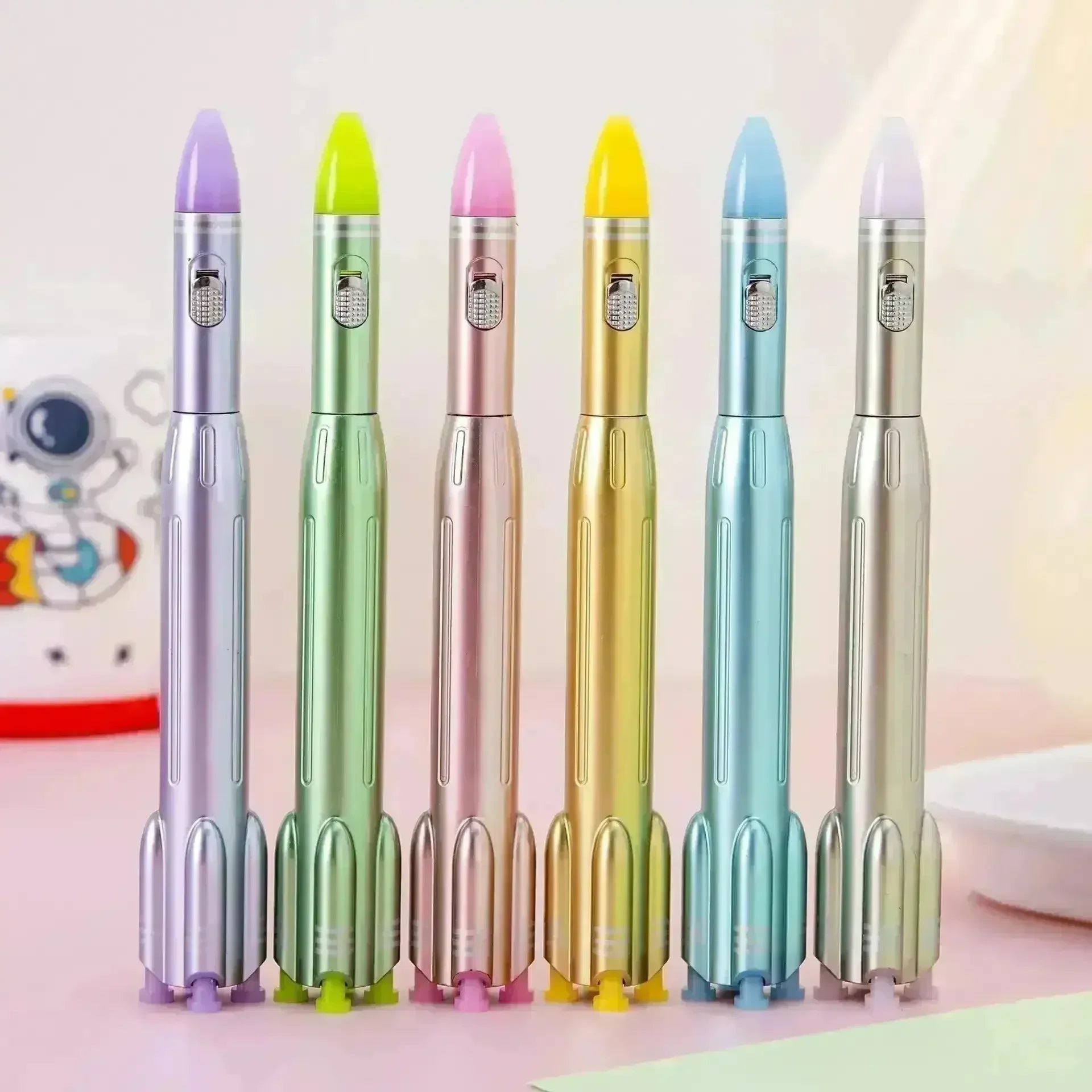 Space Rocket Glowing Ball Pen - KawaiWorld