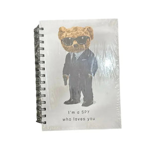 Spy Teddy A5 Spiral Notebook - Bear Hugs