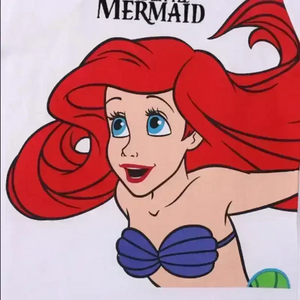 The Little Mermaid Print Crew-Neck T-shirt - KawaiWorld