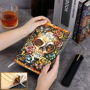 Vintage 3D Skull Embossed Notebook - Bear Hugs