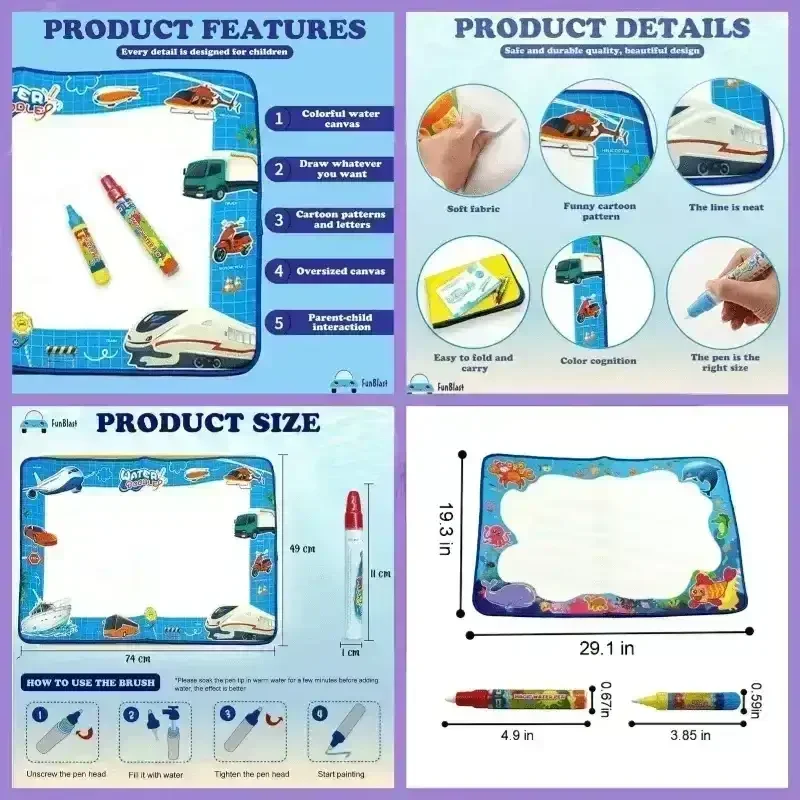 Water Doodle Mat: Unleash Creative Magic! - KawaiWorld