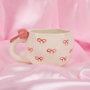 Pink Ribbon 3D Bow Ceramic Cup
