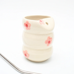 Sweetheart Stackable Ceramic Tumbler with Steel Straw
