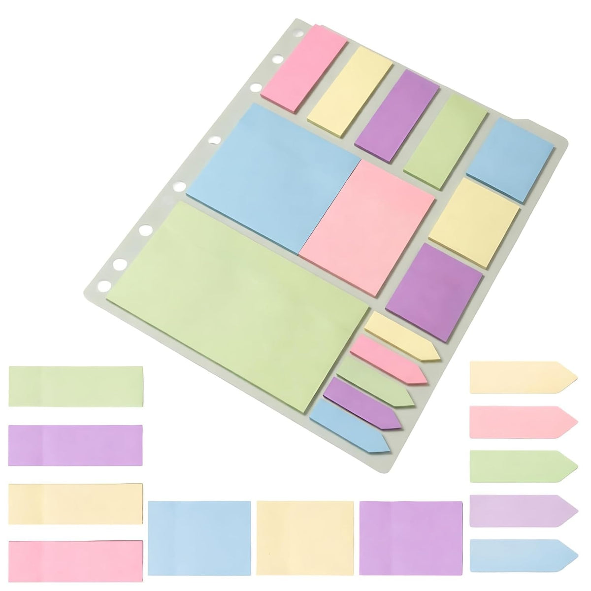 Rainbow Organizer Sticky Note for Students Set of 375 Sheets