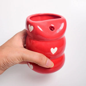 Sweetheart Stackable Ceramic Tumbler with Steel Straw