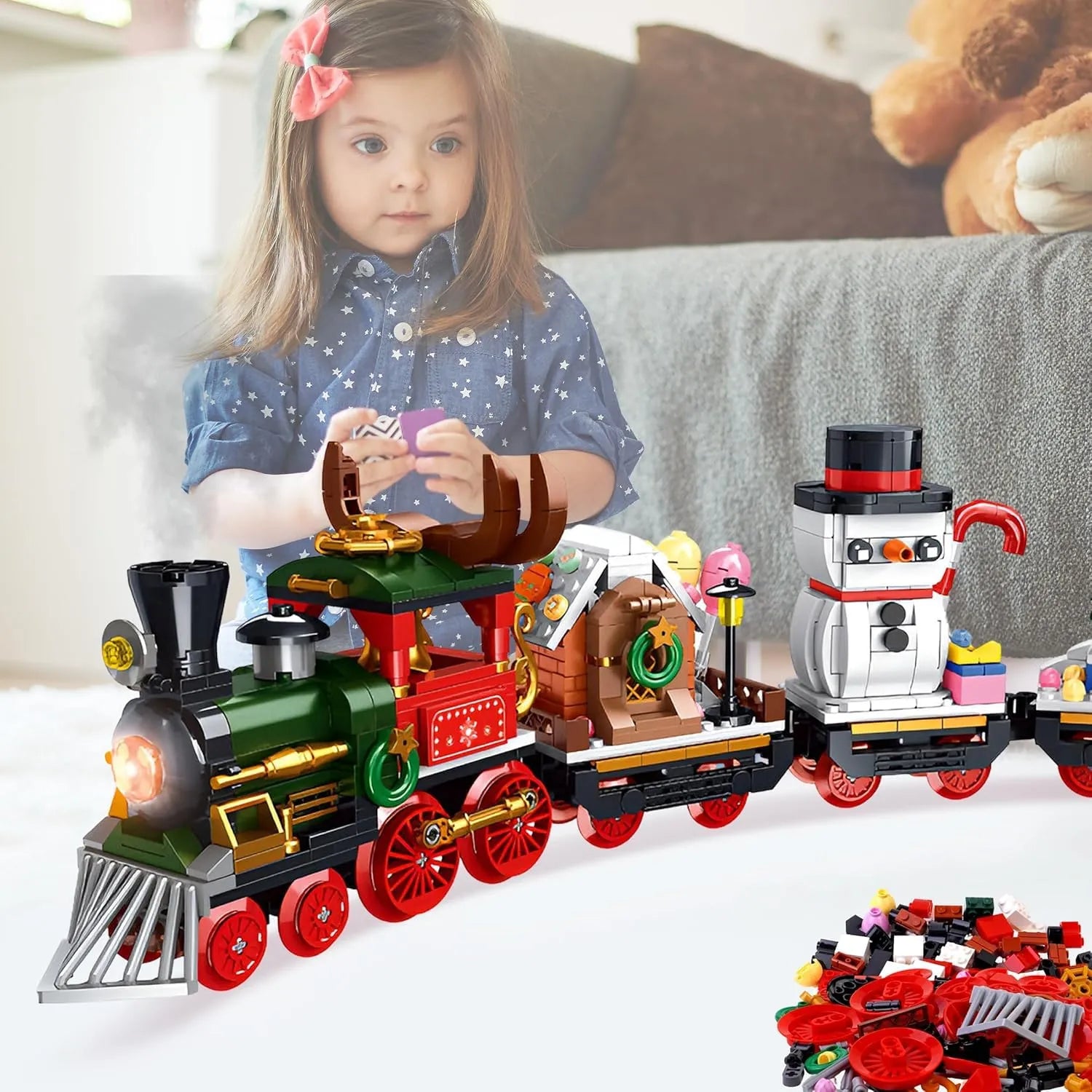 Christmas Train Building Blocks Kit - KawaiWorld