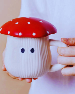 Woodland Mushroom Lidded Coffee Cup