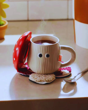 Woodland Mushroom Lidded Coffee Cup