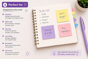 Rainbow Organizer Sticky Note for Students Set of 375 Sheets