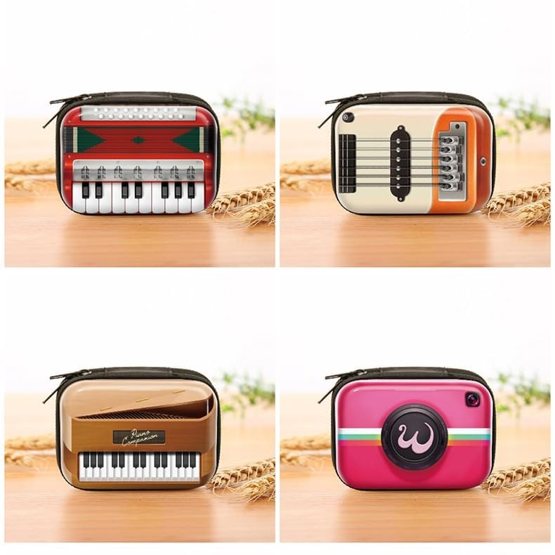 Retro Nostalgia Hard-Shell Mini Pouch & Earphone Organizer