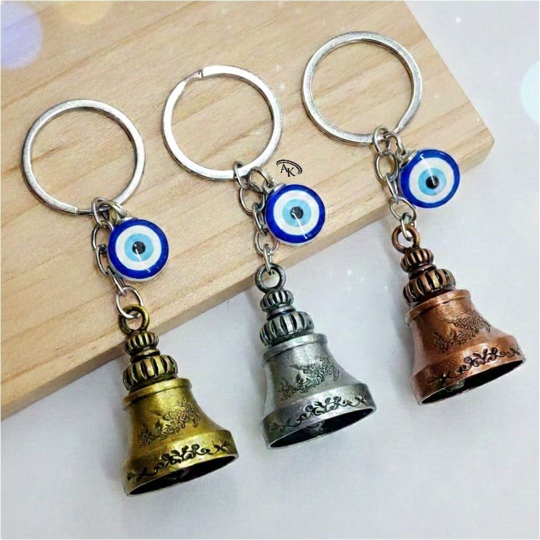 Traditional Protective Evil Eye Bell Keyring