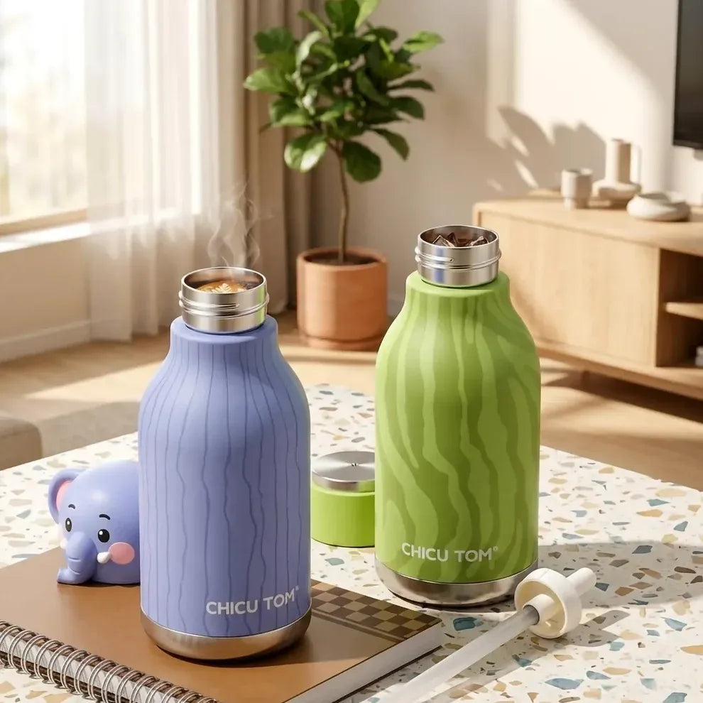 The Safari Friends Cute Cartoon Animal Insulated Water Bottle for Kids