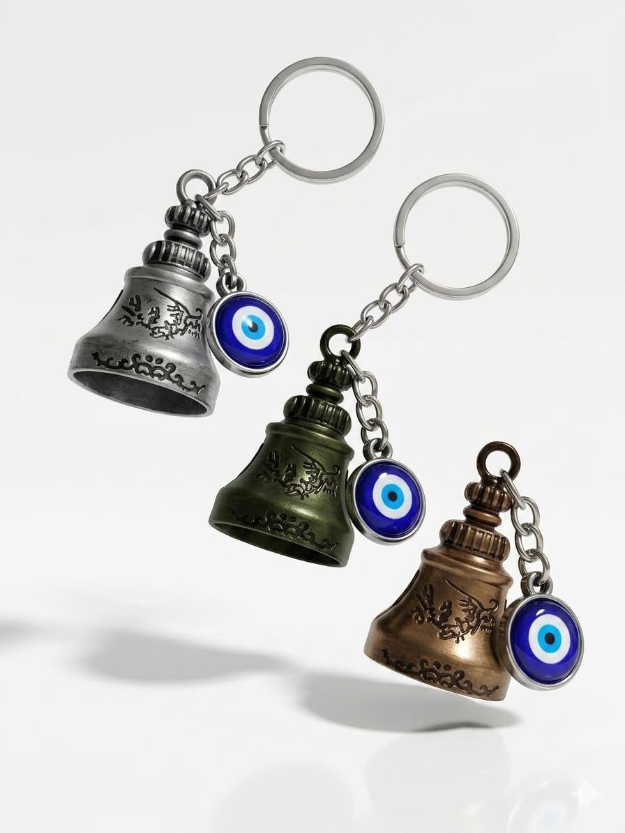 Traditional Protective Evil Eye Bell Keyring
