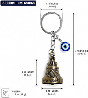 Traditional Protective Evil Eye Bell Keyring