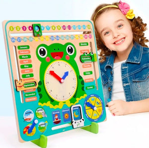 Frog Multifunctional 7-in-1 Calendar Clock