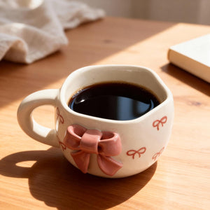 Pink Ribbon 3D Bow Ceramic Cup