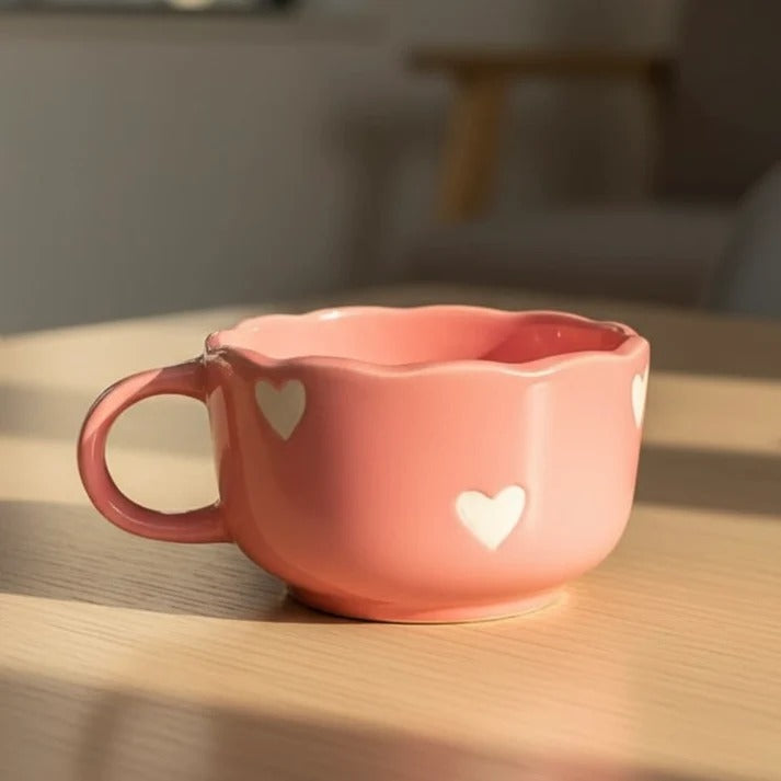 Sweet Romance Scallop Ceramic Bowl-Mug