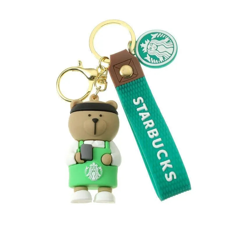 Starbucks Barista Bear 3D Silicone Keychain