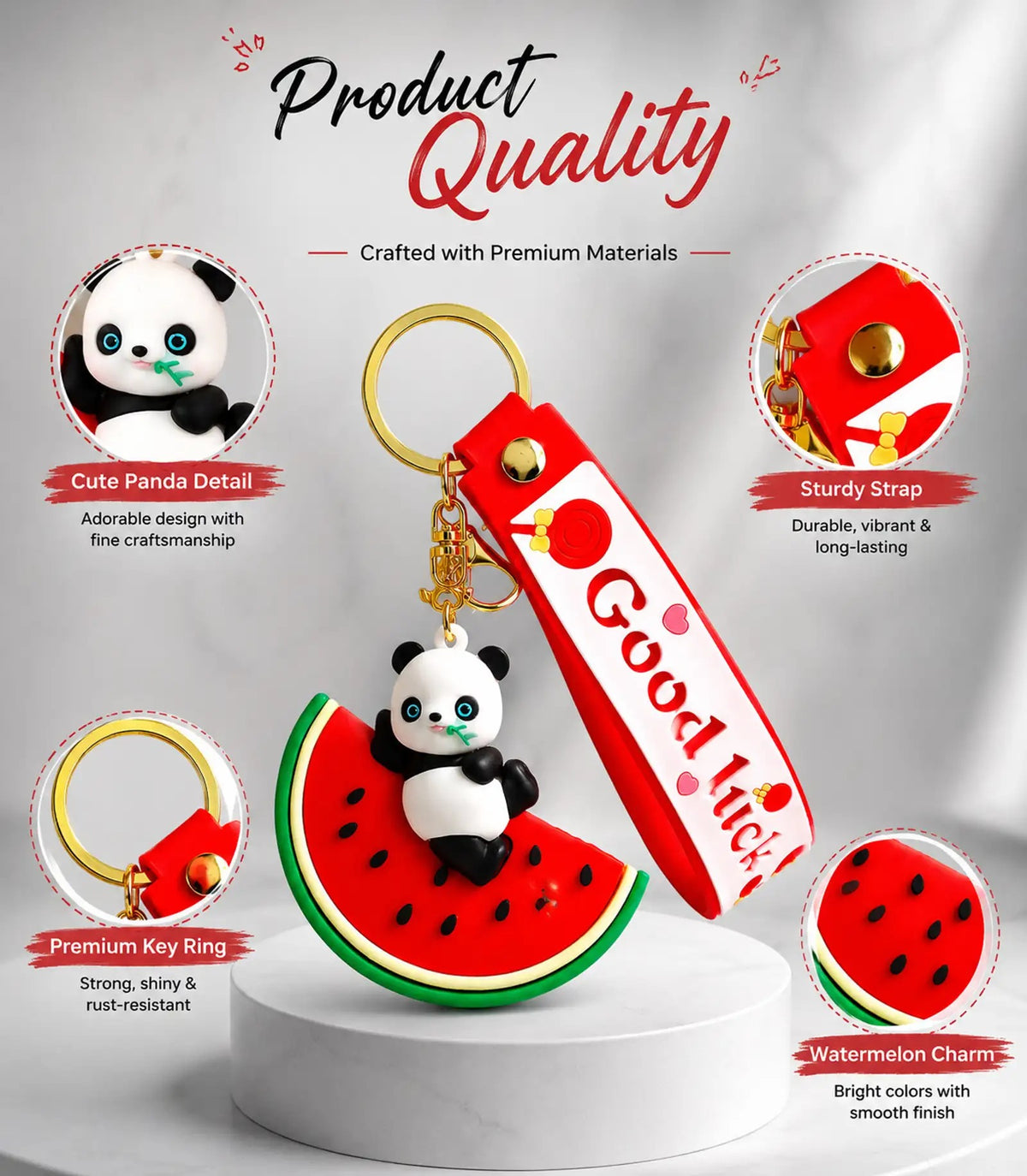 Sweet Treat Panda: Fruit Series 3D Keychain