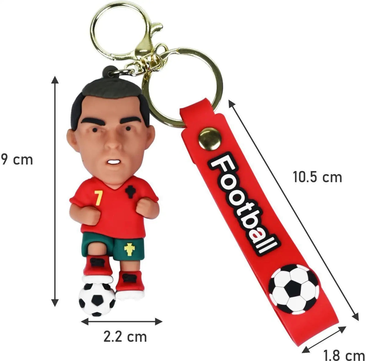 Football Star Player Silicone Keychain