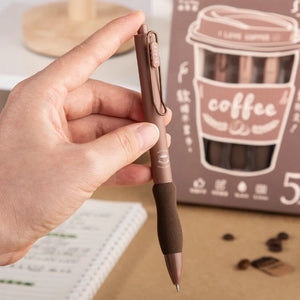 Coffeetopia Warm Brown Aesthetic Gel Pen Set