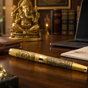 Luxury Metallic Engraved Religious & Cultural Executive Rollerball Pen (Extended Edition)