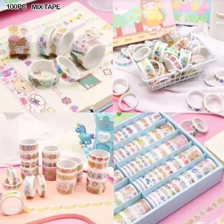 Infinite Pastel Washi Tape (Box of 100) - KawaiWorld