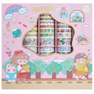 Infinite Pastel Washi Tape (Box of 100) - KawaiWorld