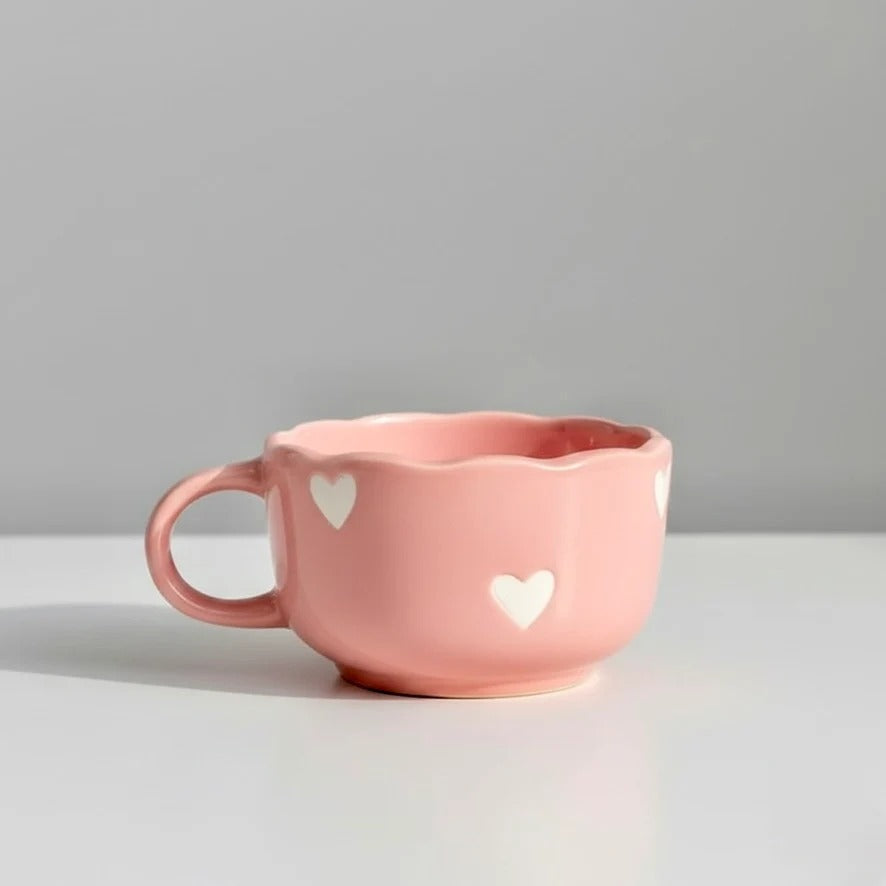 Sweet Romance Scallop Ceramic Bowl-Mug