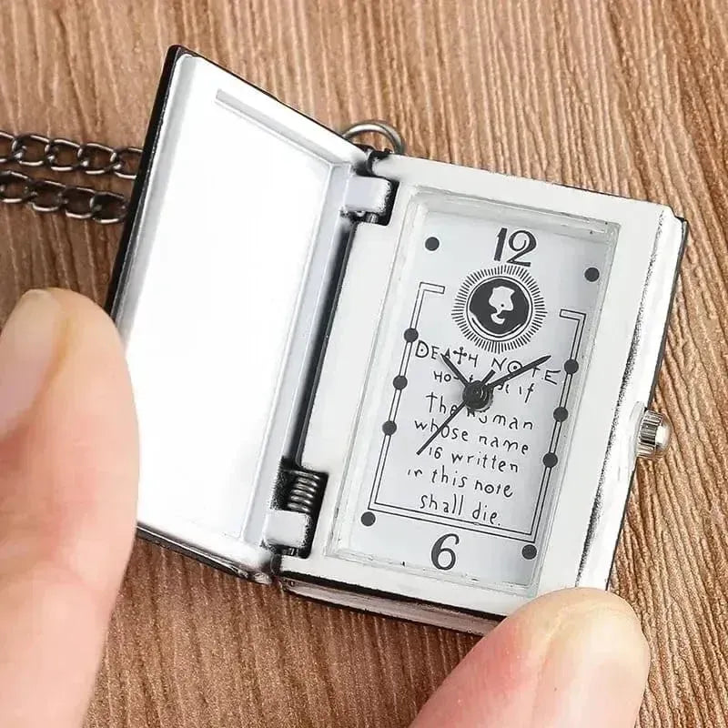 Death Note Themed Mini Book Pocket Watch & Necklace