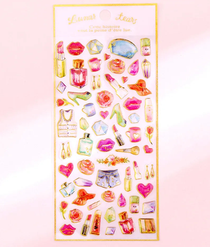Parisian Glam Watercolor Sticker Sheets - KawaiWorld
