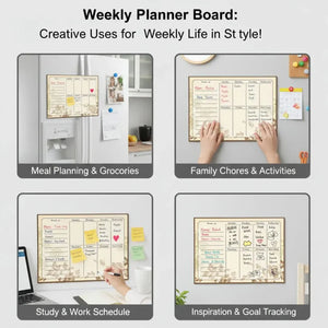 A3 Floral Vintage Magnetic Planner - KawaiWorld