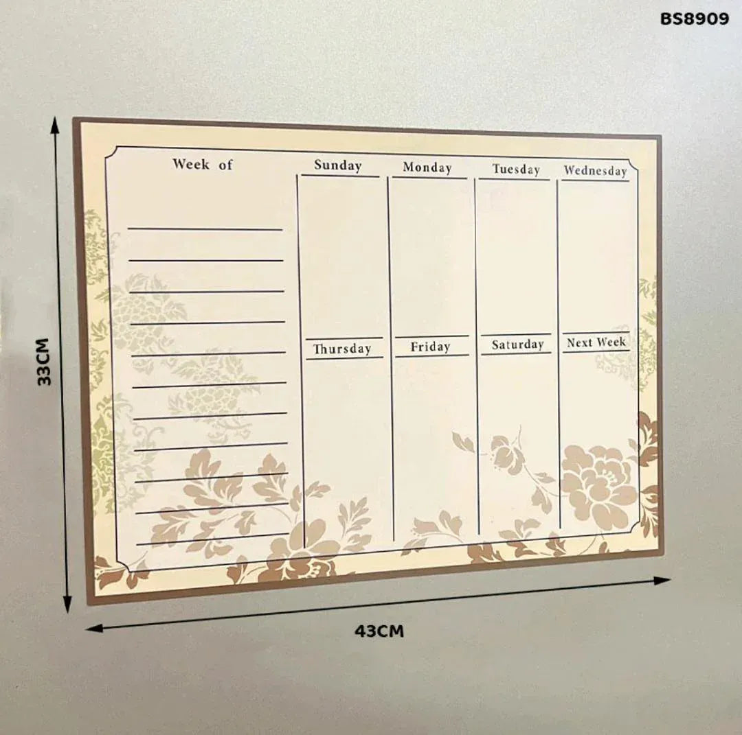 A3 Floral Vintage Magnetic Planner - KawaiWorld