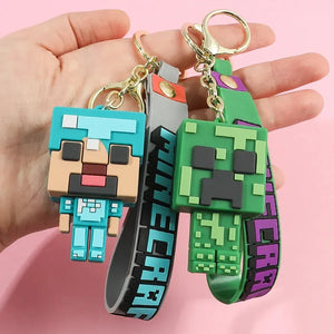 Minecraft Character 3D Silicone Keychain