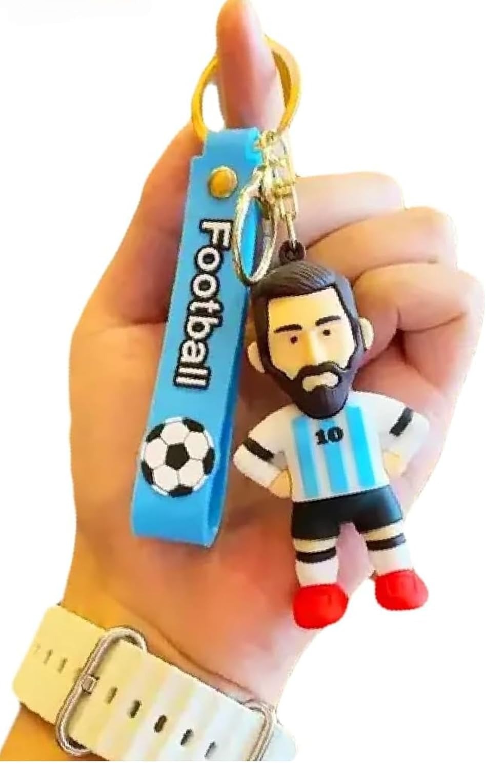 Football Star Player Silicone Keychain