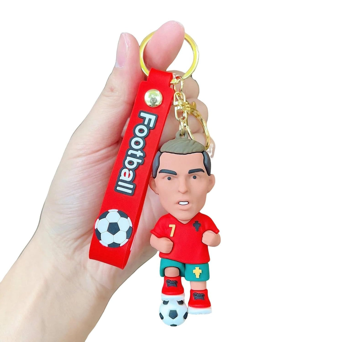 Football Star Player Silicone Keychain