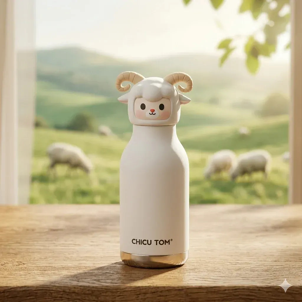 The Safari Friends Cute Cartoon Animal Insulated Water Bottle for Kids