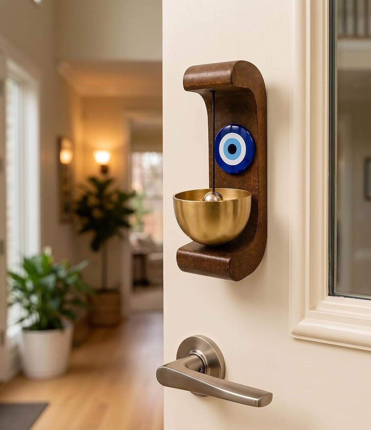 ZenHarmony Om Solid Wood & Brass Magnetic Doorbell